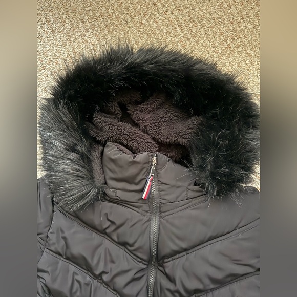 Tommy Hilfiger Quilted Hooded Faux Fur Long Parka Puffer Jacket Size Large - Picture 5 of 15